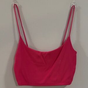 Zara Bright Pink Ribbed Cropped Cami